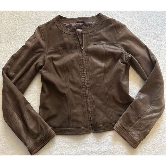 In suede - chocolate brown Y2K women’s jacket SIZE S - Picture 2 of 7